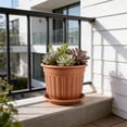 thumbnail image 5 of Kyusrd Retro-Style Faux Ceramic Breathable Planter With Root Control,Decorative Flower Pot For Indoor Green Plants Home Decor (With Tray)8.07x7.09in, 5 of 7