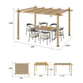 thumbnail image 4 of Garvee 10'x13' Aluminum Pergola with Retractable Canopy Outdoor Patio Shade Cover, 4 of 10