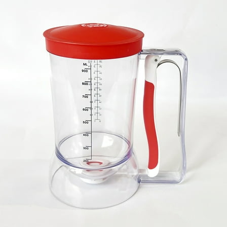 Pancake Batter Dispenser - Mess Free Cupcake Batter Dispenser w/ Squeeze Handle for Precise Portion Control - Handheld Batter Dispenser for Baking Kitchen Cupcakes Cookie Waffle