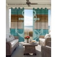thumbnail image 2 of Nautical Anchor Blackout Curtains for Bedroom Living Room, Vintage Blue Brown Wood Grain Ocean 54 In Long Thermal Insulated Room Darkening Drapes Grommet Window Treatments, 42 x 54 In, 2 of 9