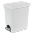 thumbnail image 1 of Sterilite 10.2 L Rectangular Step-on Wastebasket- White, 1 of 8