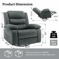 thumbnail image 2 of Lnsenfin Oversized Swivel Rocker Recliner Chair for Adults with Massage for Living Room,Grey, 2 of 6
