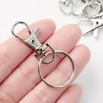 thumbnail image 6 of Unique Bargains Lobster Clasps Hook Split Ring Keyring Handbag Keychain Key Holder Silver 20pcs, 6 of 7