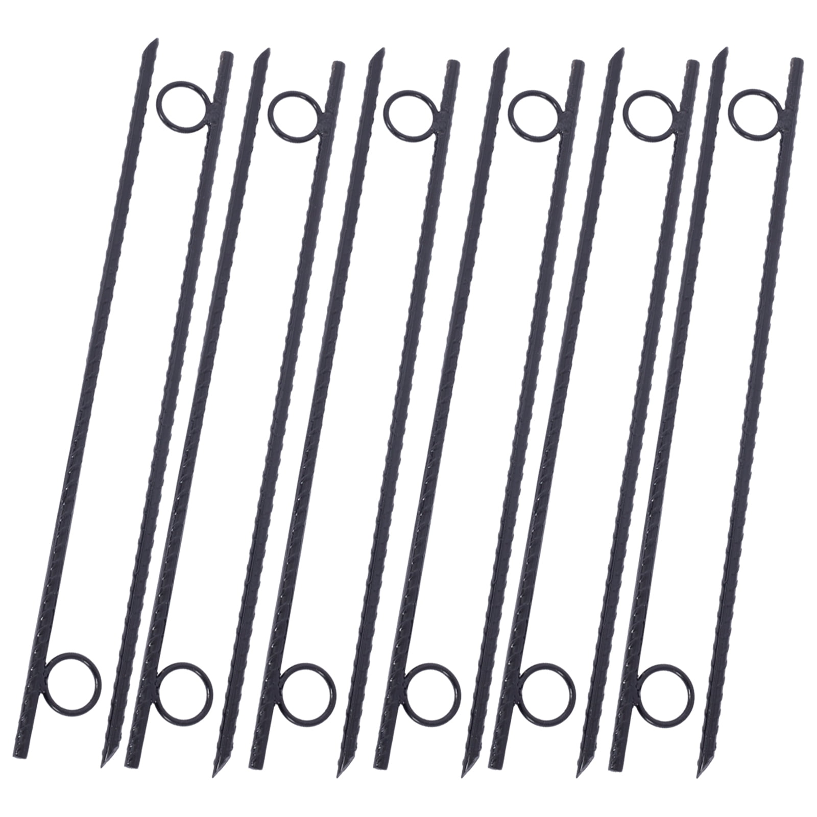 12pcs Rebar Stake with loop Grip 3/8x 18 Inch Steel Durable Heavy Duty Tent Canopy Ground Stakes with Angled Ends and 1 Inch Loops for Campsites and Canopies