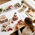 thumbnail image 2 of DIY Christmas Tree Sewing Kit, Fabric Patchwork Kit with Felt and Tools, Holiday Desktop Craft (Red), 2 of 6
