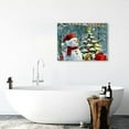 thumbnail image 5 of ONETECH Christmas Snowman Canvas Wall Art - Cute Snowman Xmas Tree Squirrel Red Background - Modern Wall Decor Gallery Canvas Wraps Print Framed Ready to Hang  20x16inch, 5 of 6