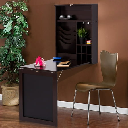 Costway Wall Mounted Table Convertible Desk Fold Out Space ...