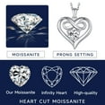 thumbnail image 6 of MomentWish 1Carat Moissanite Heart Pendant Necklace for Women 925 Sterling Silver Valentines Day Wedding Anniversary Jewelry Gifts, 6 of 9
