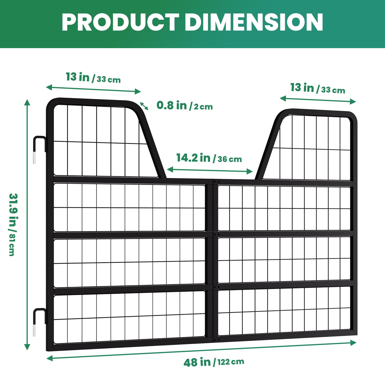 Animal Stall Gate, Protective Yoke Design, 52"x42" Reinforced Frame, Horse Stall Gate, Stall Gate for Horses, For Standard Stall, Exit, Standard Barn Doorway