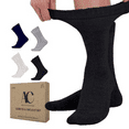 thumbnail image 2 of 3-12 Pairs Health Circulatory Crew Cotton Diabetic Socks White 9-11 10-13 13-15, 2 of 9