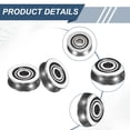 thumbnail image 3 of Uxcell 6 Pcs Small V Groove Ball Bearing Pulley, 3x12x4mm Miniature Pulley Bearing Carbon Steel Replacement for Rail Track Linear Motion System, 3 of 6