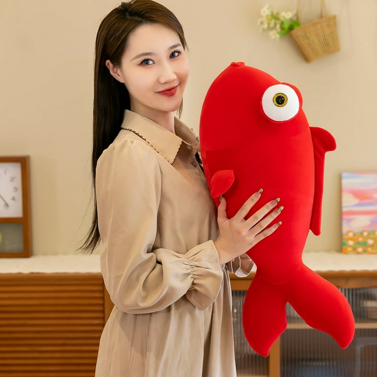 Cheap Fish Plush Toy Cute Colored Goldfish Doll Plushies Soft