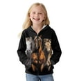 thumbnail image 4 of Chaqlin Classic Horses Zip Up Hoodie for Girls and Teen Girls - kid Fluffy Hoodies Soft Fuzzy Pullover with Pockets for Fall and Winter, 4 of 7