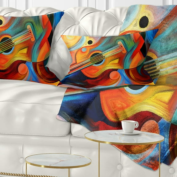 Designart Music and Rhythm - Abstract Throw Pillow - 12x20