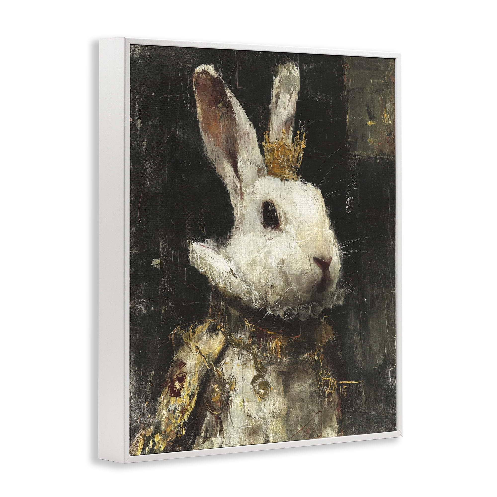 Stupell Industries Regal Hare Portrait White Framed Giclee Art, design by Svetlana Aleynikova