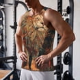 thumbnail image 5 of Zufioo Majestic Cosmic Lion Print Men's Vest, Sleeveless Quick-drying Muscle T-shirt, Suitable for Sports Fitness, Home Leisure Wear-Medium, 5 of 7