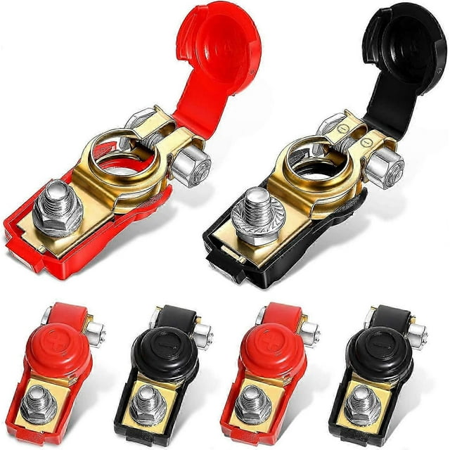 Pack of 6 Quick Discharge Battery Terminals, Negative and Positive,Car Battery Clamp Connectors