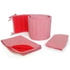 Seed Sprout Gingham Portable Crib Bedding - 3 Piece Set, Red