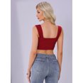 thumbnail image 3 of DARING DIVA Women's Summer Sleeveless Fitted Going Out Crop Top L Dark Red, 3 of 6