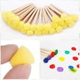 thumbnail image 3 of 40 Pieces Round Paint Foam Sponge Brush Set,Sponge Paint Brush Paint Tools for Kids,Wooden Handle Foam Brushes,Stencil Sponge Foam Paint Brush for Kids DIY Painting Arts and Crafts,Yellow, 3 of 5
