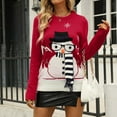 thumbnail image 2 of Christmas Sweaters for Women Soft Casual Snowman Knit Pullover Sweater Winter Long Sleeve Crew Neck Jumper Tops Xmas Holiday Outfits Slim Fit Cozy Sweaters for Women, 2 of 9