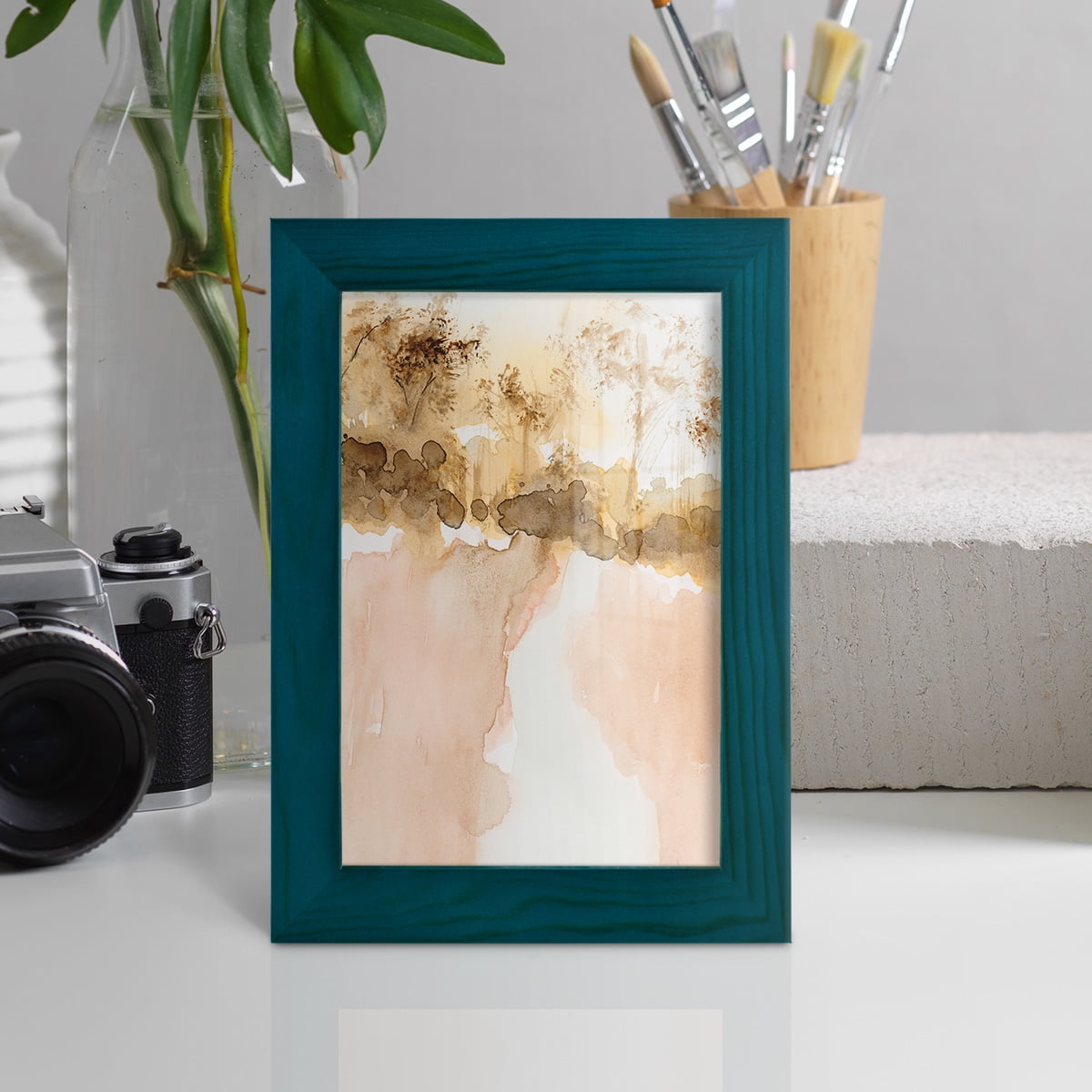 Sun Kissed Earth I - Framed Print w/glass - Ocean Blue