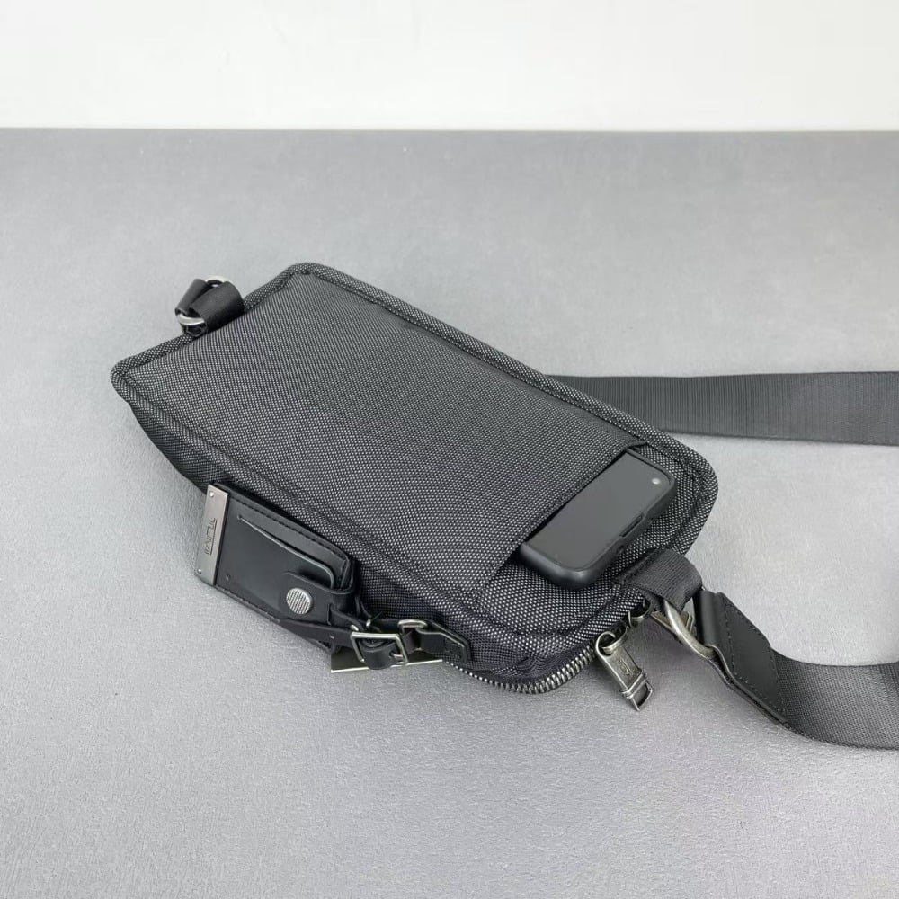 Hue & Hold Alpha 3 Series Men's Compact Sling Ballistic Nylon Sling Bag, Black