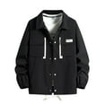 thumbnail image 1 of Fengqque Veste de Travail pour Homme pour le Printemps, Veste Décontractée Ample Noire 20(XXXXXXL), 1 of 7