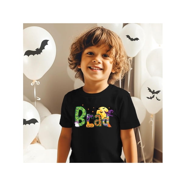 Halloween T-shirt Custom Name Little Pumpkin Witch Youth Costume Shirt, Spooky Ghost Tee