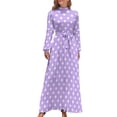 thumbnail image 2 of Vestido largo con estampado de lunares en violeta claro y blanco Vestidos de mujer Vestidos casuales, 2 of 5