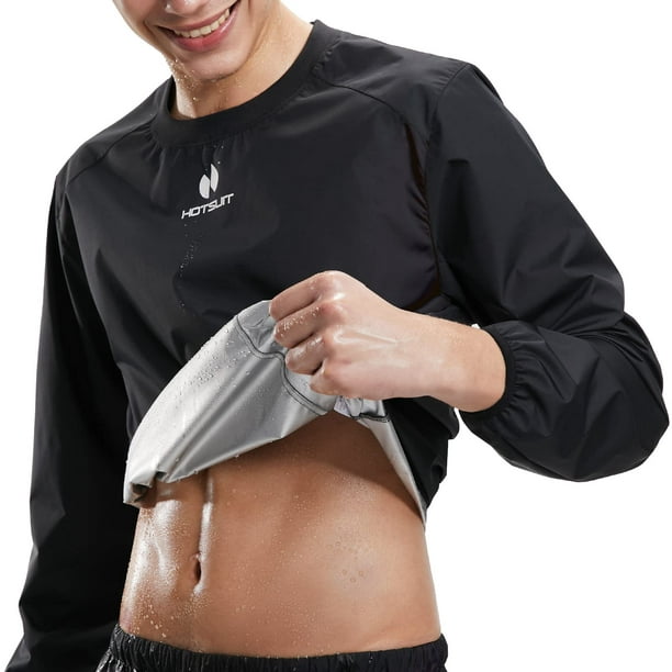 HOTSUIT Men Sauna Suit Sweat Suits Durable Gym Exercise Workout Jacket,  Black, 3XL 