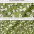 thumbnail image 2 of Soimoi Green Cotton Cambric Fabric Leaves & Magnolia Floral Print Fabric by Yard 56 Inch Wide, 2 of 7