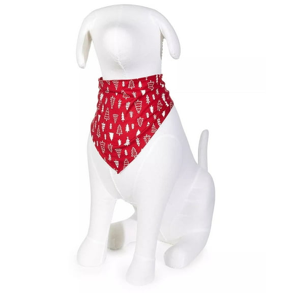 Matching Pet Merry Trees Family Pajamas Bandana Red Size L/XL