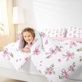thumbnail image 4 of Homewish Kawaii Bowtie Ribbon Bedding Comforter Set,Cute Cartoon Flower Twin Comforter Sets,Pink White Bedding Set For Girl Kids,Luxury Bedroom Decor Reversible,2 Pieces, 4 of 8