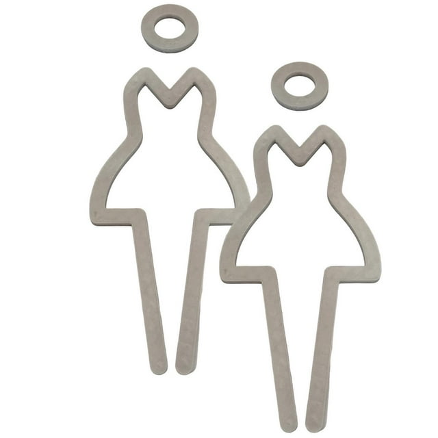 Letreros WC Femenina LadyWC01Gray 2 Pzs 2.5x9.5x0.5cm Gris Plástico.