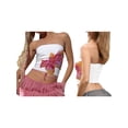 thumbnail image 3 of Mialoley Women Tube Tops Flower Print Boat Neck Strapless Tops Tank Tops Summer Backless Bandeau Shirts, 3 of 9