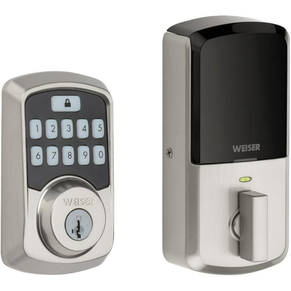 Satin Nickel Aura Electronic Bluetooth Deadbolt Lock