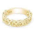 thumbnail image 3 of 14k Yellow Gold Over Sterling Silver in Byzantine Ring Jewelry For Womens Ring Size-4, 3 of 3
