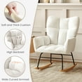thumbnail image 2 of LOGYAT Nursery Rocking Chair, Glider Rocker with High Backrest, Safety Anti Tip Design, 440 Lb. Capacity, Rocking Accent Chair with Padded Seat, Cotton Fabric Cover, for Bedroom Living Room, White, 2 of 4