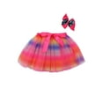 thumbnail image 2 of Gzhioc Kids Skirt, Girls Star Patterns Elastic High Waist Bubble Skirt with Bowknot Hair Clip for Summer, 2 of 6