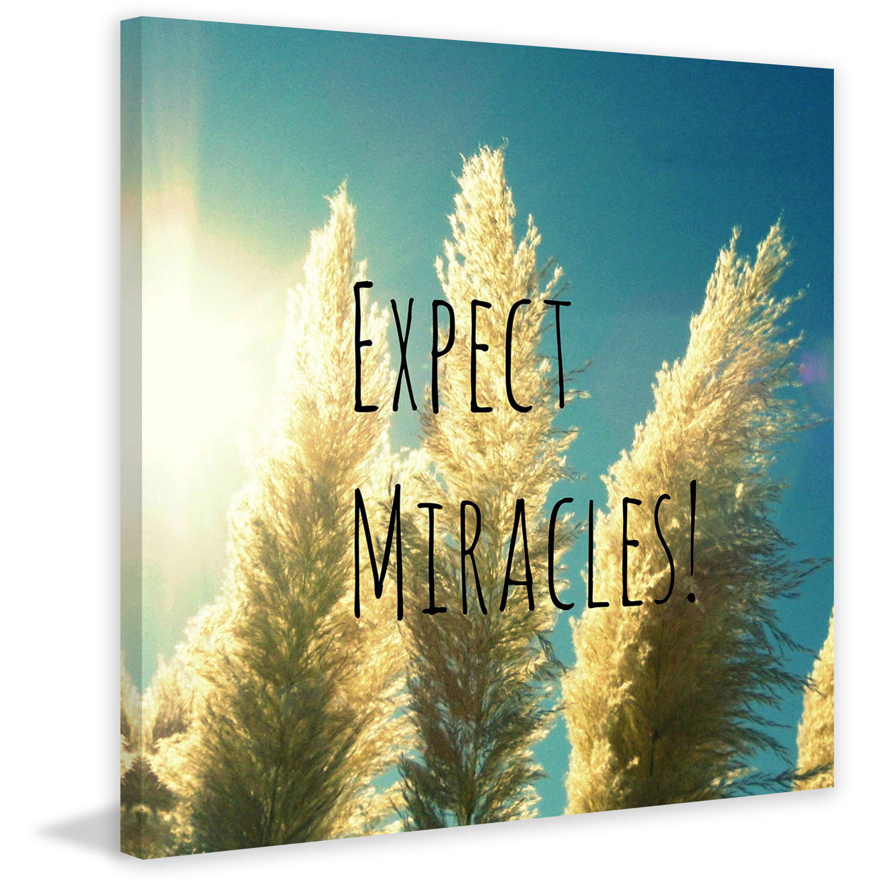 Marmont Hill "Expect Miracles Text" by Robert Dickinson Painting Print on Canvas