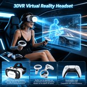 3DVR Virtual Reality Headset with 4K HD Viewing, Adjustable Myopia Settings, Enjoy IMAX-Level Cinematic Experience at Home, Ideal Gift for Halloween and Christmas