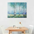 thumbnail image 3 of COMIO White Birch Forest Wall Art Decor Canvas Picture Print Blue Green Tree Blue Maple Leaf Plant Living Room Bedroom Bathroom Office Modern Artwork Home Kitchen Decoration, 3 of 5