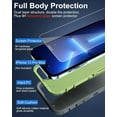 thumbnail image 3 of for iPhone 13 Pro Max Phone Case, with Tempered Glass Screen Protector, Dust-Proof Port Cover, Full Body Non-Slip Rubber Covered, Wear-Resistant & Drop-Proof, Green/Grey, 3 of 16