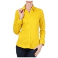 thumbnail image 3 of KOGMO Womens Basic Long Sleeve Button Down Shirts Office Work Blouse (S-3X), 3 of 7