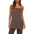 thumbnail image 4 of Coduop Women Two Piece Outfit Set Strappy Side Split Crop Tank Top and Wide Leg Pant Matching Set, 4 of 9
