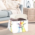 thumbnail image 5 of Storage Box With Lid 16.5x12.6x11.8In Foldable Stacked Household Storage Box Rainbow Pretty Giraffe, 5 of 7