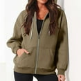 thumbnail image 6 of Jsaierl Oversized Zip Up Hoodie for Women Baggy Loose Basic Zipper Hooded Sweatshirt Coat Y2K Jacket, 6 of 8