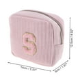 thumbnail image 2 of Unique Bargains 1 Pc Letter S Pattern Makeup Bag for Travel Pink Corduroy, 2 of 6