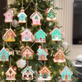 thumbnail image 2 of 16 piezas de colgantes de casa para árbol de Navidad lindejuan casa rosa, 2 of 5